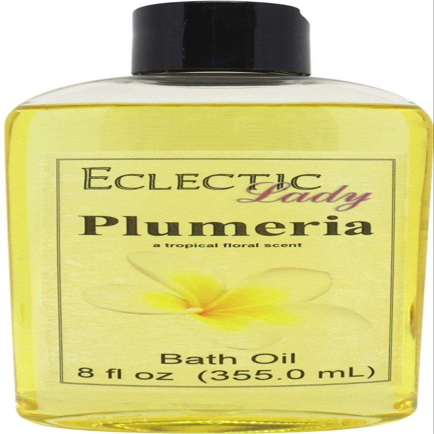 Plumeria Bath Oil, Scented Body Oil, Relaxing Bathing Oil, 8 oz