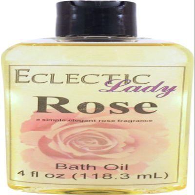 Rose Bath Oil - Scented Body Oil - Relaxing & Moisturizing Bathing Oil - Fragrance Body Oil For Dry & Rough Sensitive Skin - 4 oz