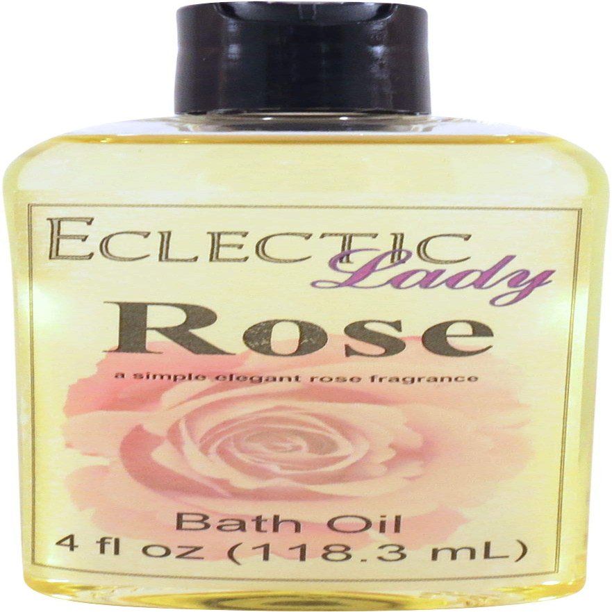 Rose Bath Oil - Scented Body Oil - Relaxing & Moisturizing Bathing Oil - Fragrance Body Oil For Dry & Rough Sensitive Skin - 4 oz