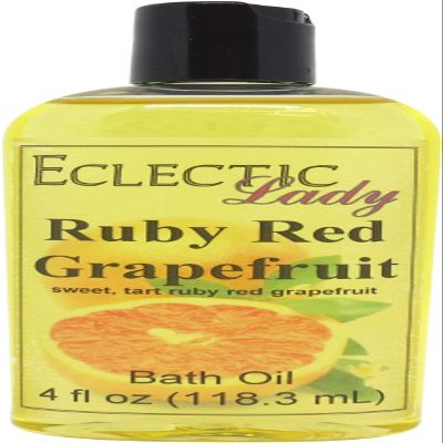 RuRed Grapefruit Bath Oil, Scented Body Oil, Relaxing Bathing Oil, 4 oz