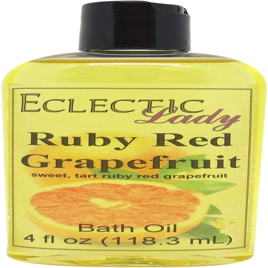 RuRed Grapefruit Bath Oil, Scented Body Oil, Relaxing Bathing Oil, 4 oz