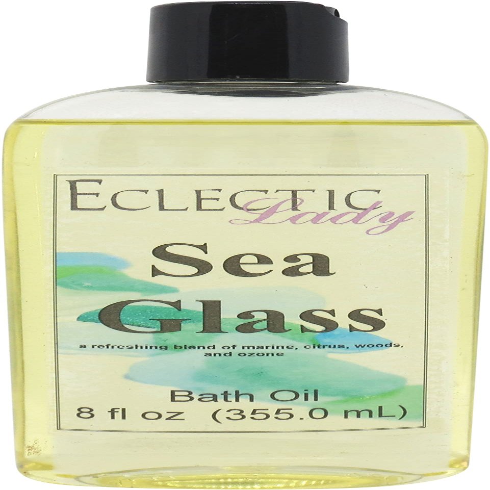 Sea Glass Bath Oil, Scented Body Oil, Relaxing Bathing Oil, 8 oz