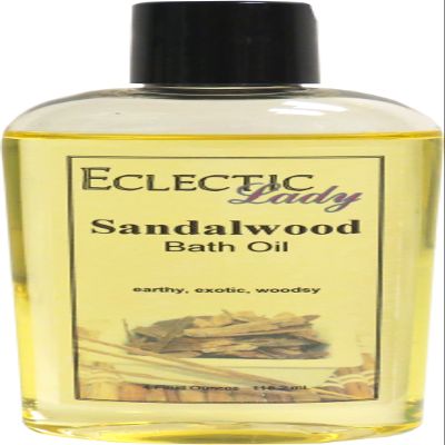 Sandalwood Bath Oil, Scented Body Oil, Relaxing Bathing Oil, 4 oz