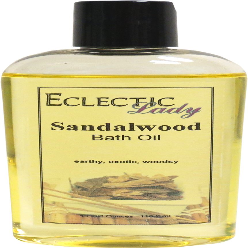 Sandalwood Bath Oil, Scented Body Oil, Relaxing Bathing Oil, 4 oz