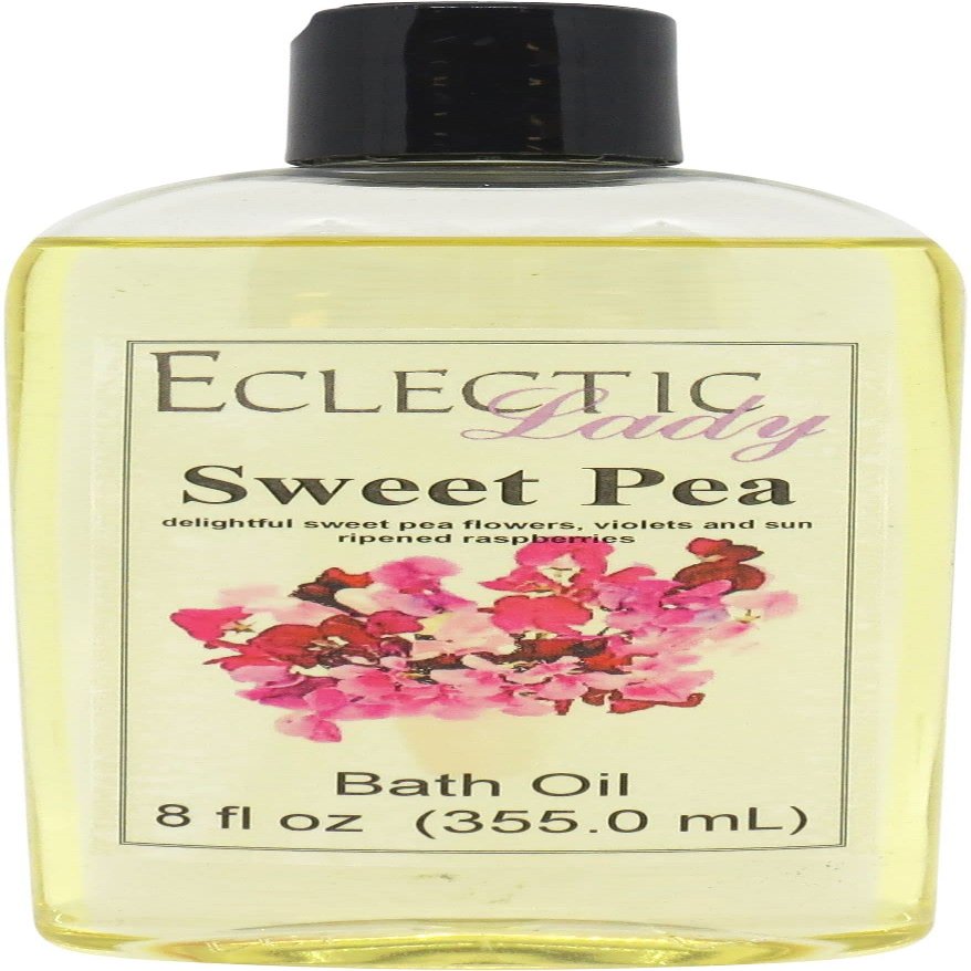 Sweet Pea Bath Oil, Scented Body Oil, Relaxing Bathing Oil, 8 oz