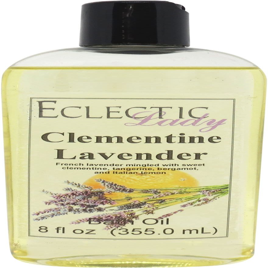 Clementine Lavender Bath Oil, Scented Body Oil, Relaxing Bathing Oil, 8 oz