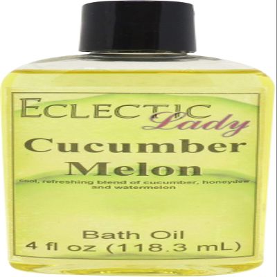 Cucumber Melon Bath Oil, Scented Body Oil, Relaxing Bathing Oil, 4 oz