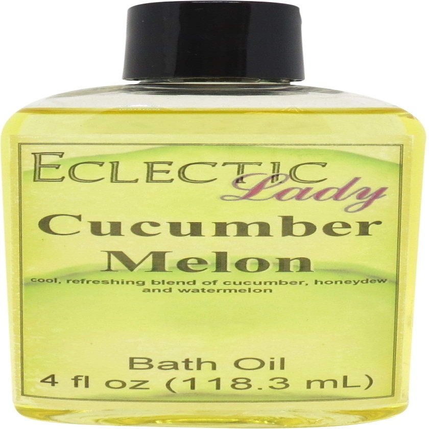 Cucumber Melon Bath Oil, Scented Body Oil, Relaxing Bathing Oil, 4 oz