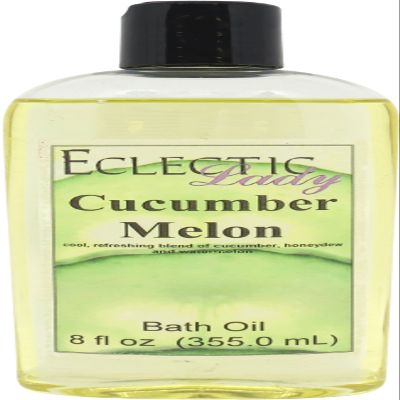 Cucumber Melon Bath Oil, Scented Body Oil, Relaxing Bathing Oil, 8 oz