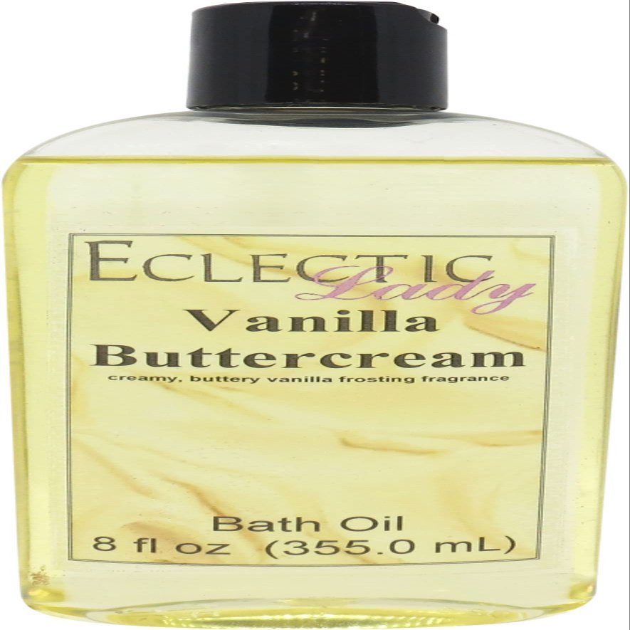 Vanilla Buttercream Bath Oil, Scented Body Oil, Relaxing Bathing Oil, 8 oz
