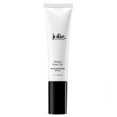 Jolie Mineral Sheer Tint SPF 20 Oil Free - Face Tinted Moisturizer - Hydration - Coverage - Sunscreen- Mineral Formula - Vegan (Light)