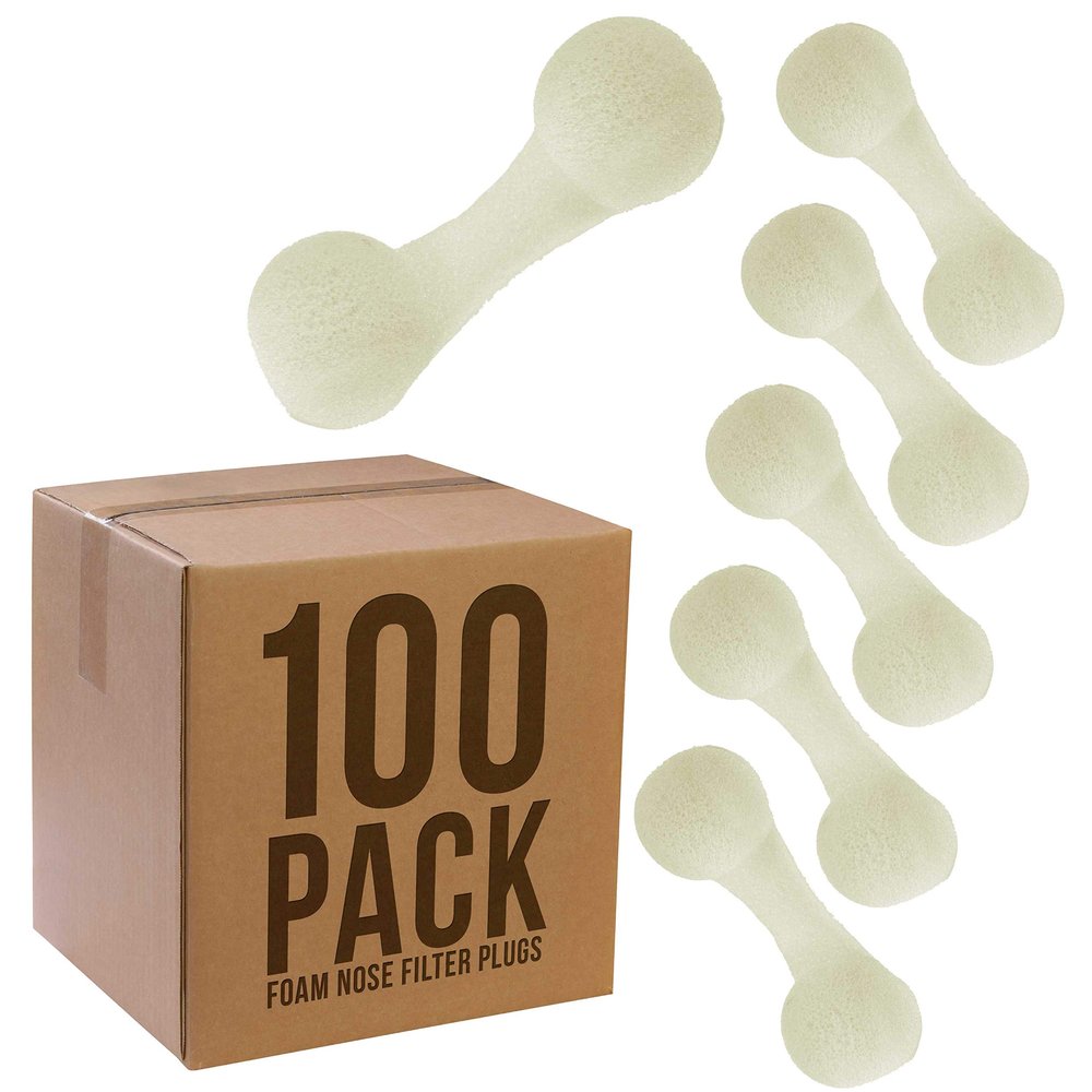 Pack of 100 Disposable Nose Filter Plugs