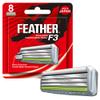 Feather - F3 Razor Blades Refills - Wavy Guard with SiC Ceramic Technology for Smooth Shave - Reduces Irritation and Razor Burns - 8 Pack view 1