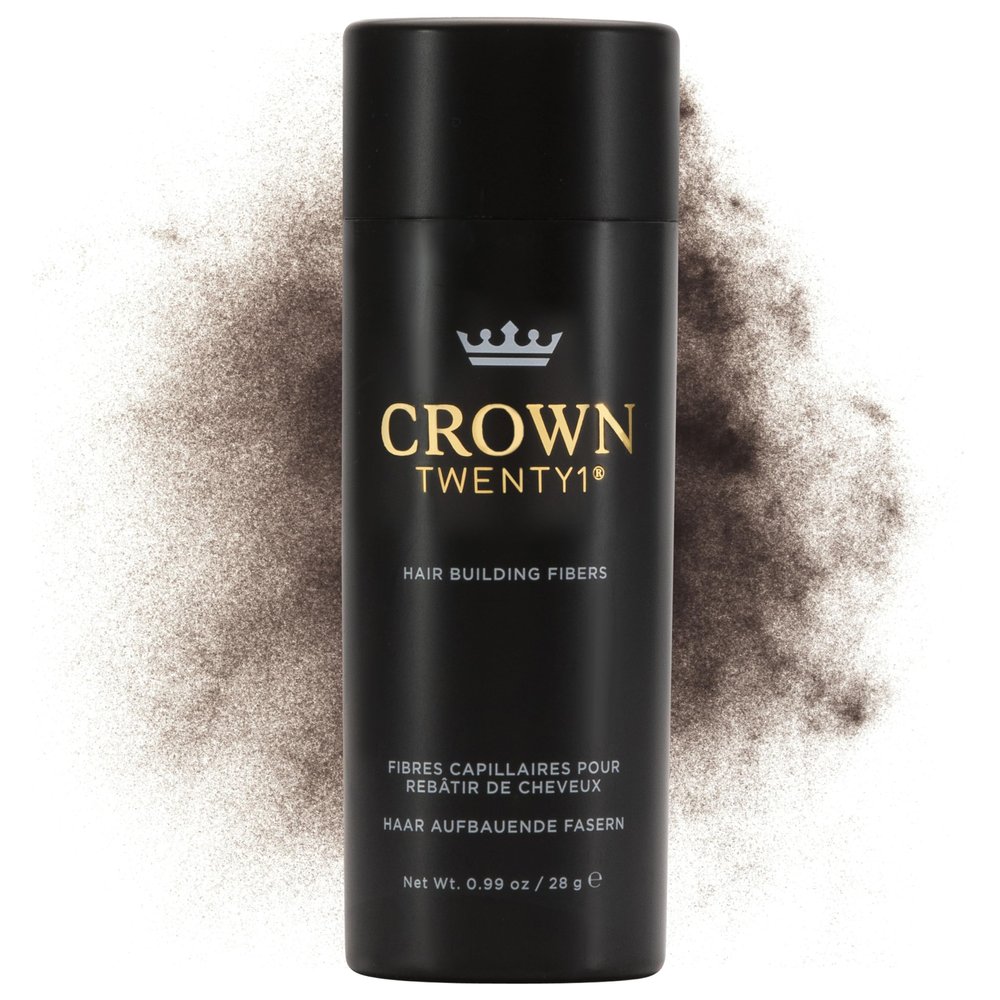 CROWN Hair Building Fibers (28g) - Instantly Cover Fine & Thinning Hair for a Thicker, Fuller Look - A Natural Keratin Concealer - 13 Shades for Men & Women - Dark Brown