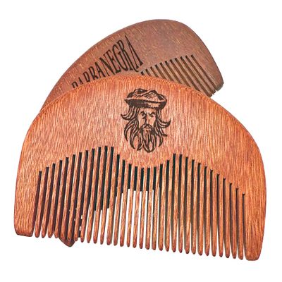 Barbanegra Beard and Mustache Wood Comb, Perfect for Balms and Oils, Anti-Static, Pocket Size for all types of Beards.