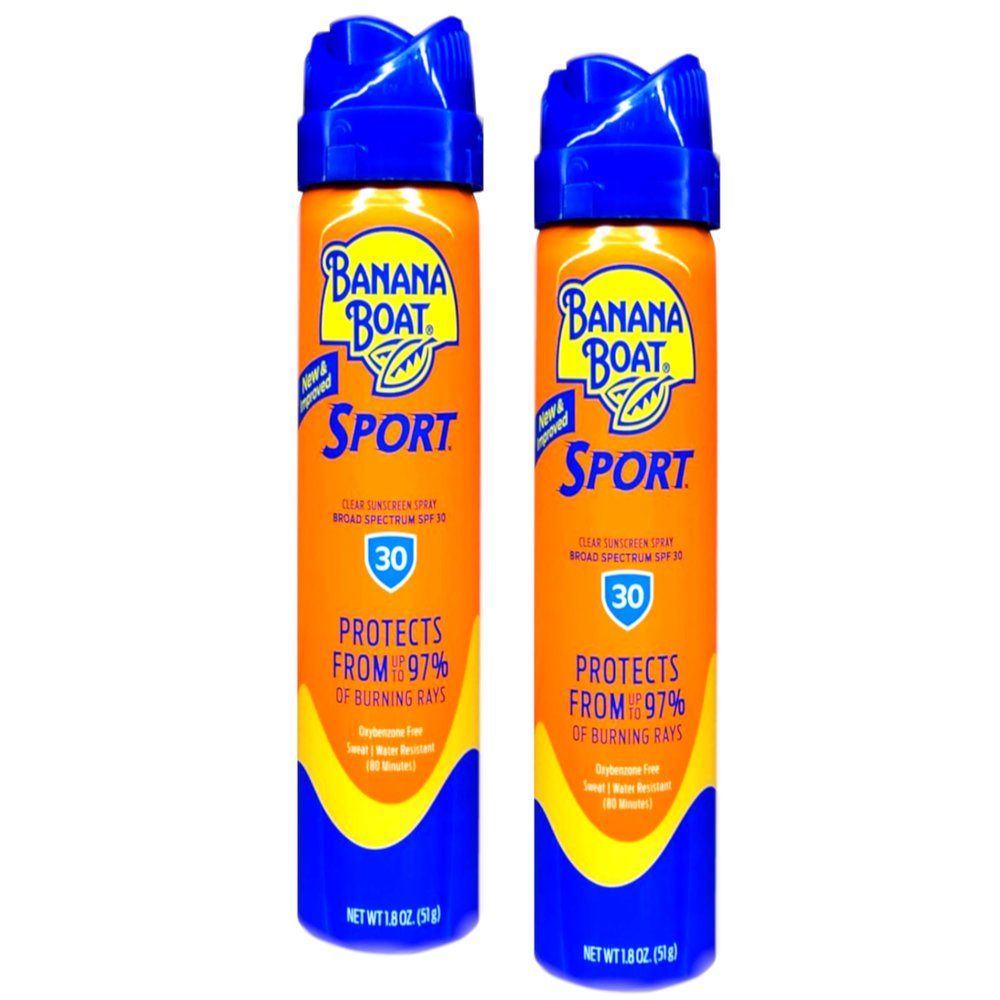 Banana Boat Sun Screen Sport Spray SPF 30 UltraMist Coolzone 1.8 oz (Travel Size), 2 units