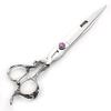 6/7/7.5/8/9 inch scissors silver professional hairdresser hair cut and trim diluted sharp 440C steel (7 inch flat shear-A) view 4