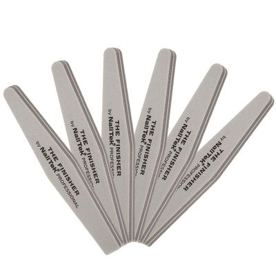 Nail Tek The Finisher Nail File Double-Sided 240/400 Grit Files for Natural Nails, Acrylic & Gel, Manicure and Pedicure Kit Supplies, 6 Pack