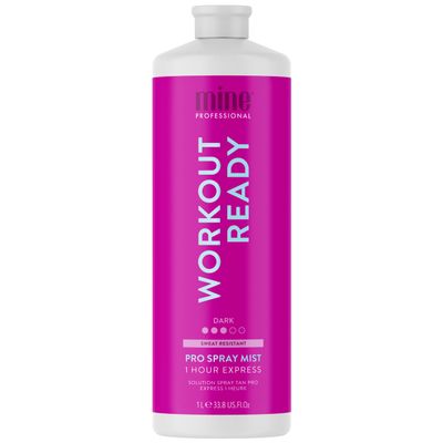 MineTan Spray Tan Solution | Workout Ready - Best Sunless Fake Tanning Mist for a Super Dark Brown Glow, Sweat Proof, No Transfer, Fast Dry, 1 Hour Express, Salon Professional Formula, 33.8 Fl Oz