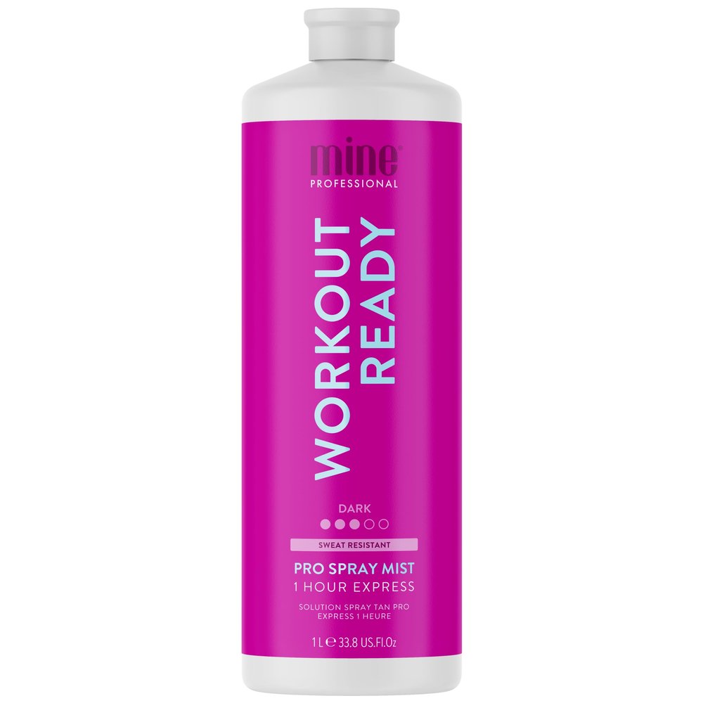 MineTan Spray Tan Solution | Workout Ready - Best Sunless Fake Tanning Mist for a Super Dark Brown Glow, Sweat Proof, No Transfer, Fast Dry, 1 Hour Express, Salon Professional Formula, 33.8 Fl Oz