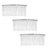 3 Pcs Wire Silver Hair Comb Wedding Bridal Make Veil Crafts Supply DIY 3 Inch view 1