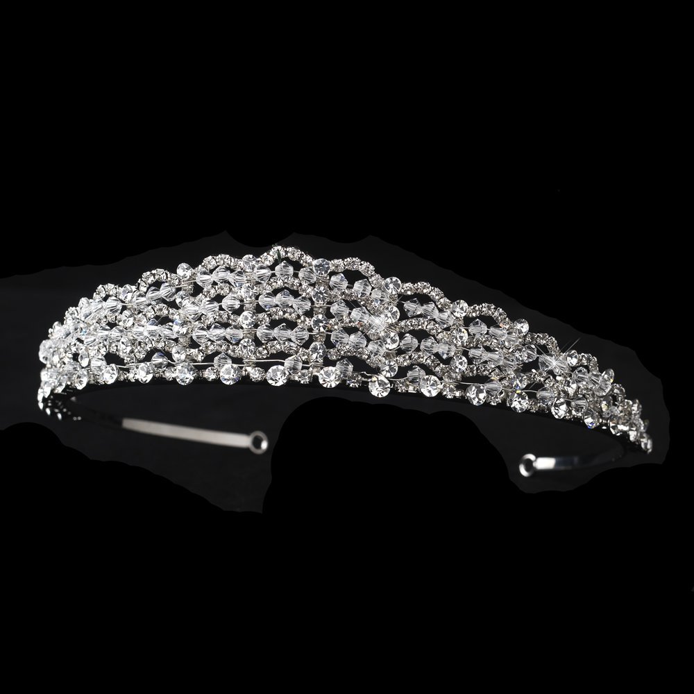 Dani Antique Silver Clear Wedding Bridal Tiara