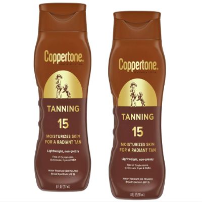 Coppertone Tanning Lotion SPF 15 8 oz (Pack of 2)