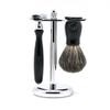 3 In 1 Shaving Set Kit Badger Hair Shaving Brush DE Safety Razor and Metal Stand view 1