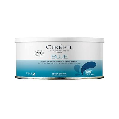 Cirepil - Blue - 400g / 14.11 oz Hard Wax Tin - Face & Body Wax, Unscented & No Strip Needed - Perfect for Sensitive Skin & Brazilian Waxing - Fluid Gel Texture, Easy Hair-Removal