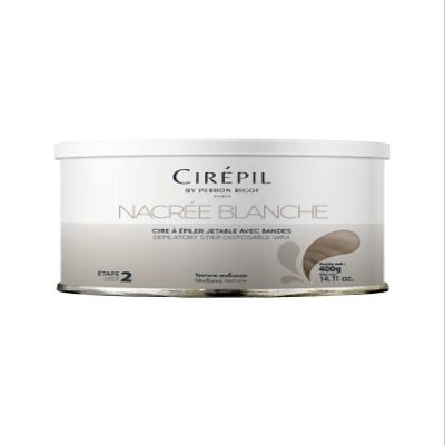 Cirepil - Nacre Blanche - 400g / 14.11 oz Wax Tin - Unscented - Onctuous Texture - Perfect for Large Areas - Very Efficient, Ultra-Thin Application, All Hair Types - Strips Needed