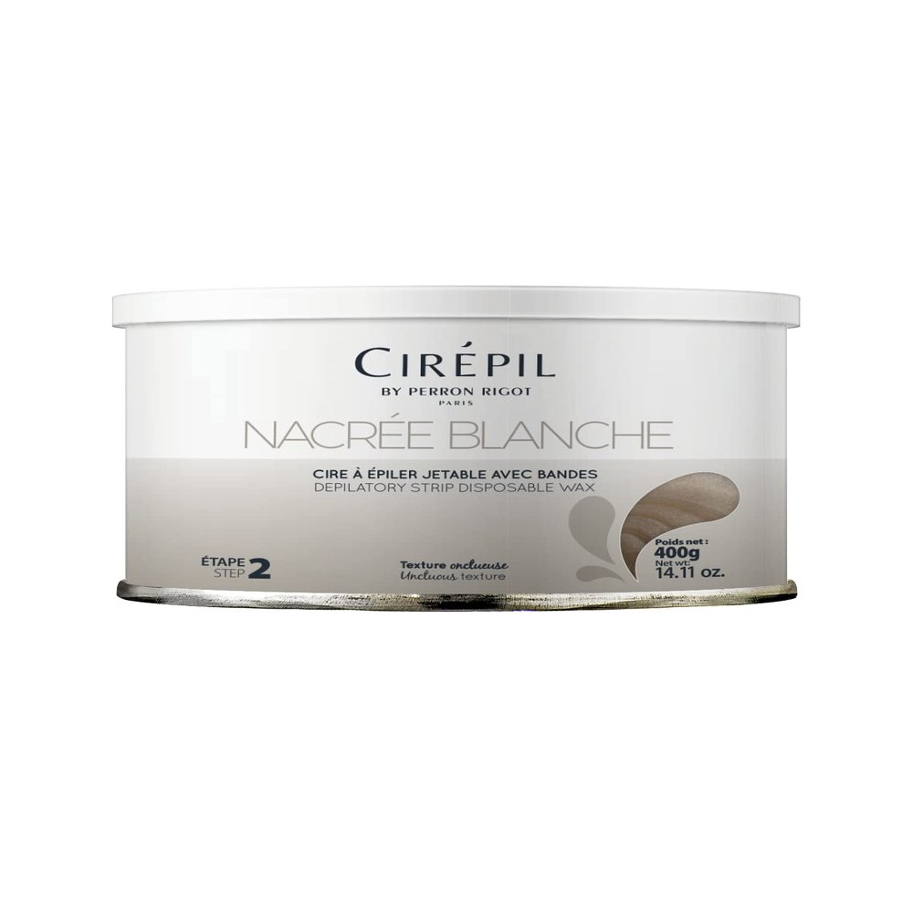Cirepil - Nacre Blanche - 400g / 14.11 oz Wax Tin - Unscented - Onctuous Texture - Perfect for Large Areas - Very Efficient, Ultra-Thin Application, All Hair Types - Strips Needed