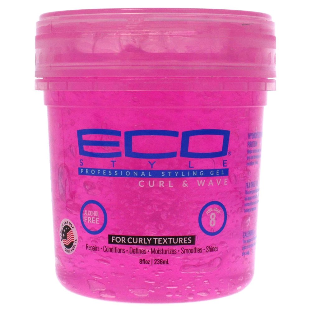 Ecoco Eco Style Hair Gel - Curl And Wave - Anti-Itch, Alcohol-Free Formula - Perfect Hold For Angled Or Tapered Sides - Ideal For Wavy Hair - No Flakes - Not Animal Tested - Moisturizes - 8 Oz