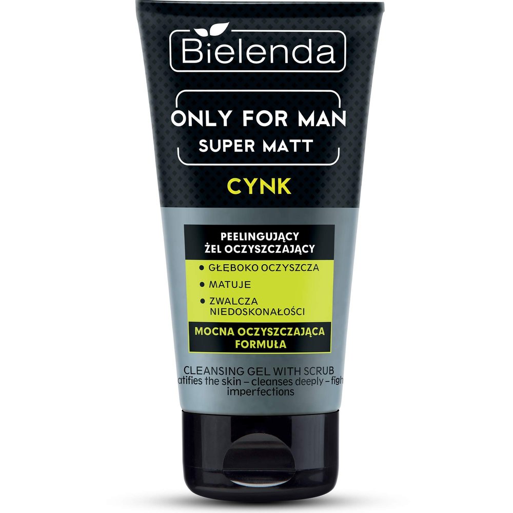 Bielenda Only for Men Super Mat Cleansing Gel with Scrub 5.3 Oz