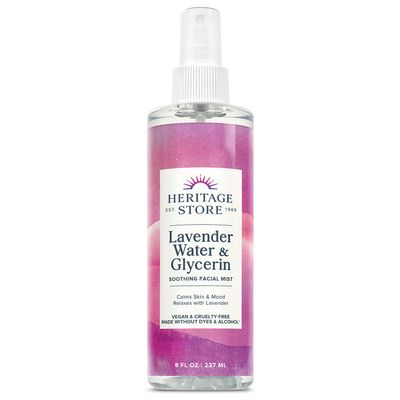 Heritage Store Lavender Flower Water & Glycerine Benefits Skin, Hair & More Aromatherapy Mist Spray 8 oz
