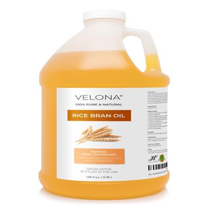 velona Rice Bran Oil 1 Gallon / 128 Fl Oz | 100% Pure and Natural Carrier Oil | Refined, Expeller Pressed | Cooking, Face, Hair, Body & Skin Care | Use Today - Enjoy Results