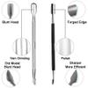 Ejiubas Cuticle Trimmer with Cuticle Pusher Cuticle Nipper Professional Grade Stainless Steel Cuticle Remover Cutter Clipper Durable Pedicure Manicure Tools (Black) view 2