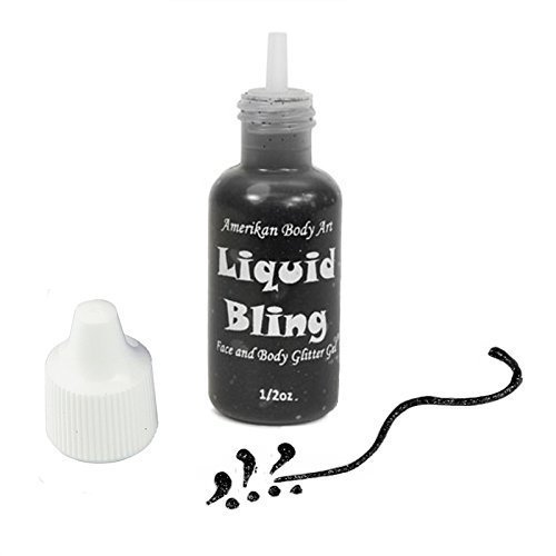 Amerikan Body Art Liquid Bling - Jet Black (0.5 oz)