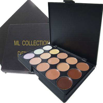 15 Color Versatile Cream Camouflage Concealer + FREE 5 Piece Mini Goat Brush Set.