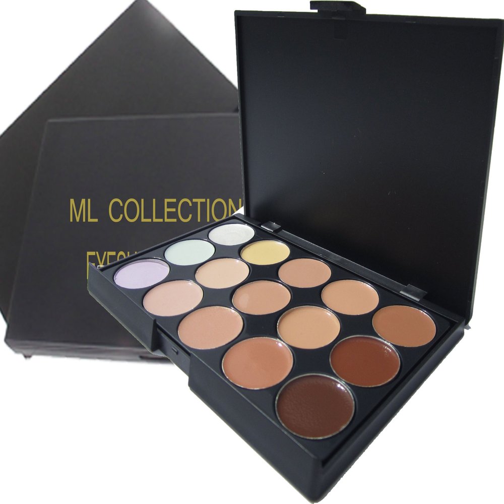 15 Color Versatile Cream Camouflage Concealer + FREE 5 Piece Mini Goat Brush Set.