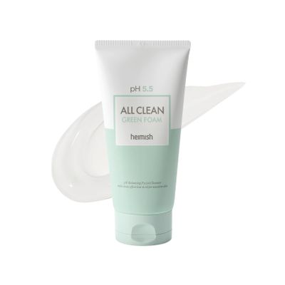 HEIMISH All Clean Green Foam Moisturizing Face Cleanser, Hydrating Gentle Gel Cleanser, Daily Face Wash for Sensitive Skin with Amino Acid, P.H 5.5, for Double Cleansing, Korean Skincare, 5.3oz/150g