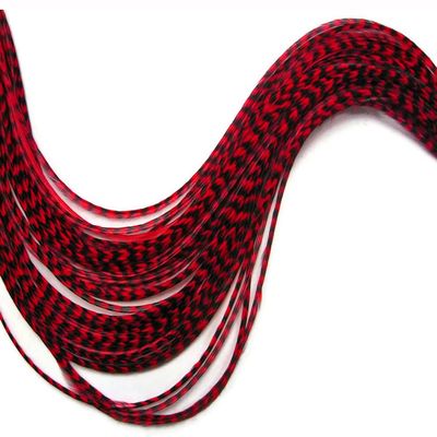 10 Pieces Red Thin Long Grizzly Whiting Farm Rooster Hair Extension Feathers Fly Tying Summer | Moonlight Feather