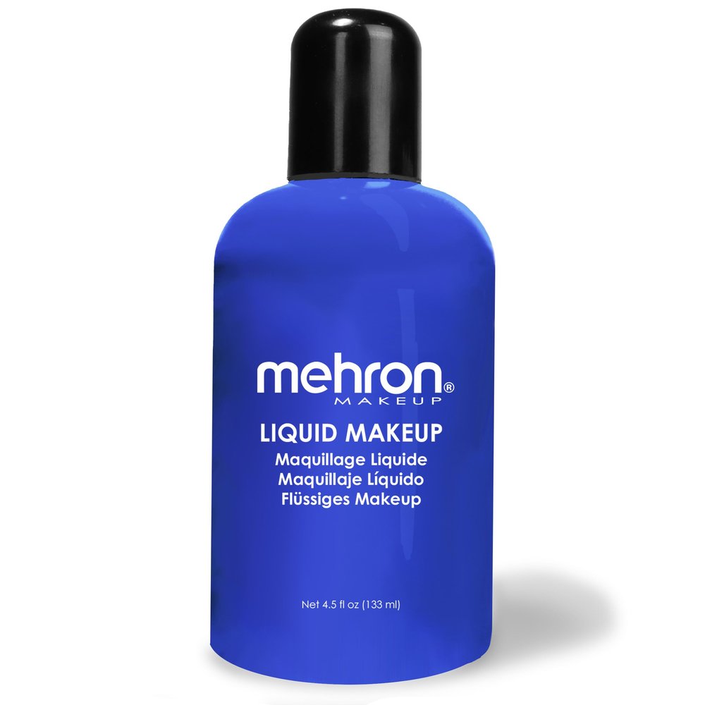 Mehron Makeup Liquid Makeup | Face Paint and Body Paint Perfect for Halloween, Cosplay I Air Brush Compatible 4.5 oz (133 ml) (Blue)