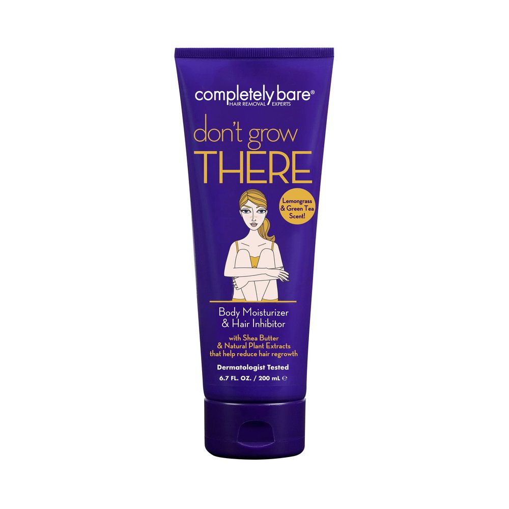 Completely Bare don't grow THERE Body Moisturizer & Hair Inhibitor - Shea Butter & Hair Minimizers 6.7 FL OZ
