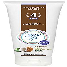 Carson Life Restorative Mask - Repair Conditioner for Color Treated Hair - Controls Frizz - Sulfate and Paraben Free - Made with Coconut, Olive, Amla Oils and Shea Butter for Dry or Damaged Hair