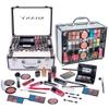 SHANY Carry All Trunk Makeup Train Case with Re-usable Aluminum Beauty Storage Organizer Case. Make up Set with Eye palettes, Blushes,Face Powders, Manicure, Pedicure and Cosmetics Brushes. GIFT SET view 1