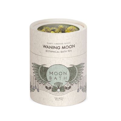 Moon Bath Botanical Bath Tea | Waning Moon Herbal Ayurvedic Bath Tea Soak for Detox & Release w/Peppermint, Rosemary & Helichrysum for 2 Baths & Organic Body Care for Lunar Alignment | Made in USA