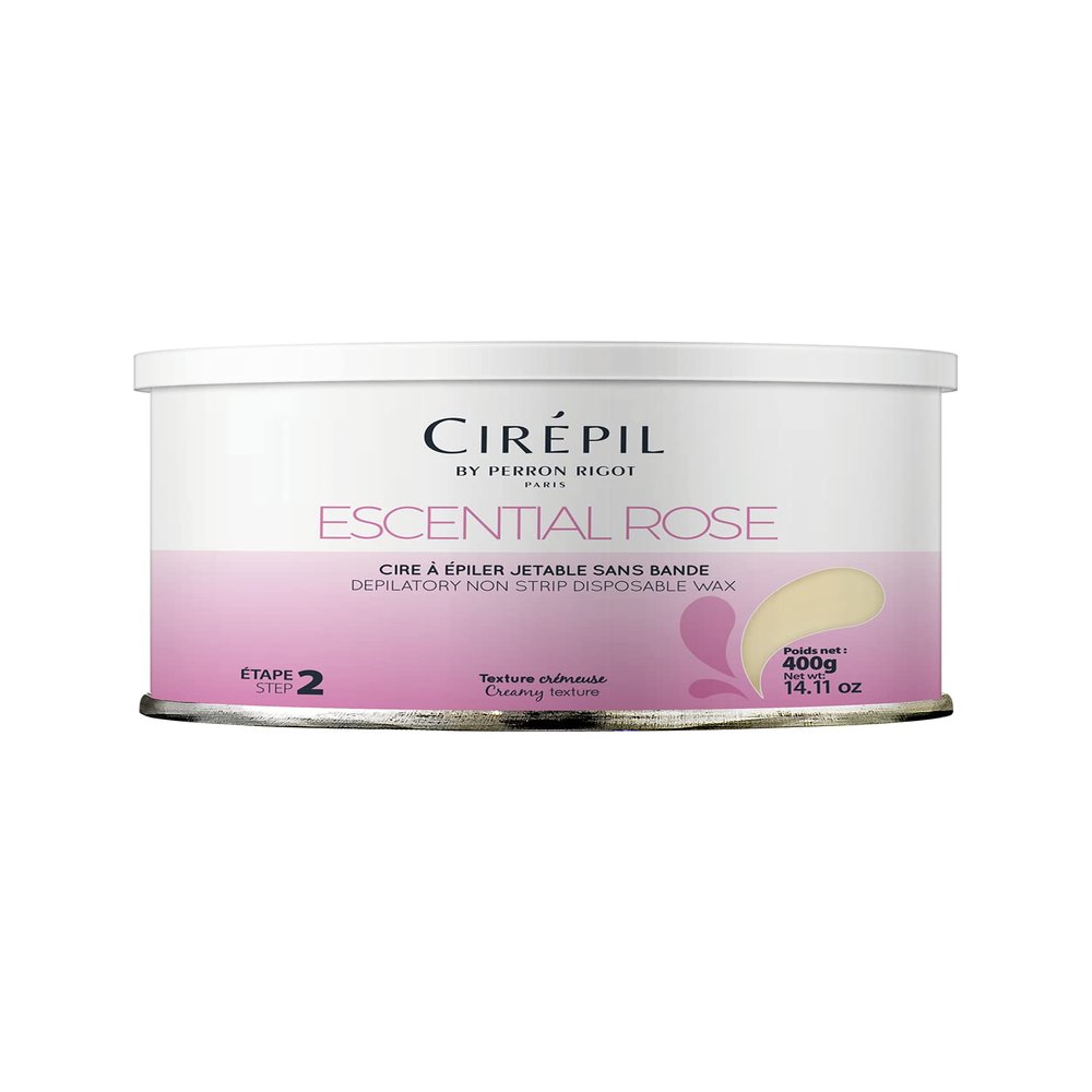 Cirepil - Escential Rose - 400g / 14.11 oz Hard Wax Tin - Creamy Stripless Wax for Sensitive Areas - Effective on Short & Shaved Hair - Professional Body & Bikini Depilatory Refill