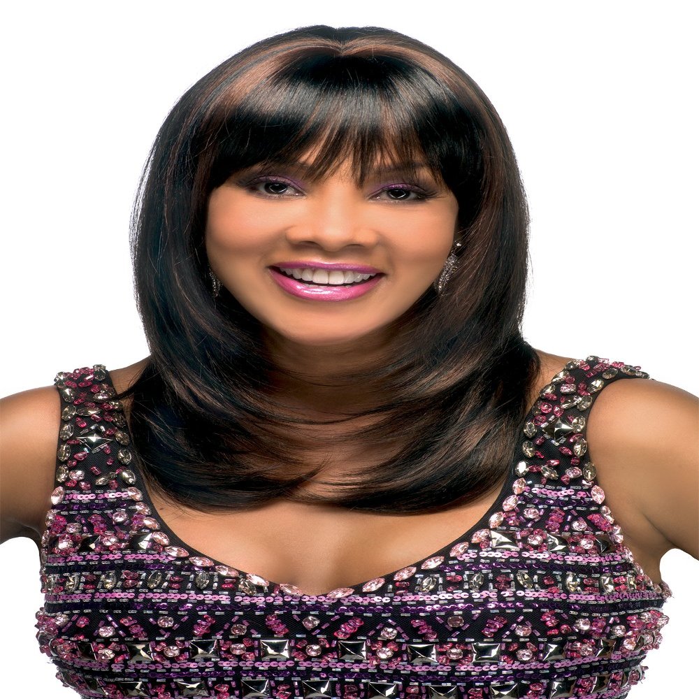 Vivica A. Fox CHARLI-V, Heat Resistant Fiber, Pure Comfort Cap, Long Layered Straight Wig with Curved Ends, Center Skin Part, Comfortable Full Wig (P27/30/33)
