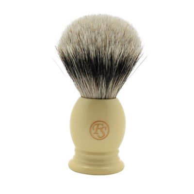 24mm Density Silvertip Badger Hair Shaving Brush by Frank Shaving Free Drip Stand