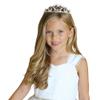 Angels Garment Girls White Crystal Bead Bow Tiara Communion Flower Girl Veil view 1